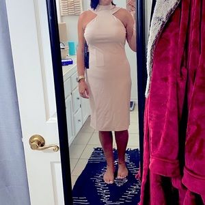 Bebe Halter Neck Bodycon Midi dress